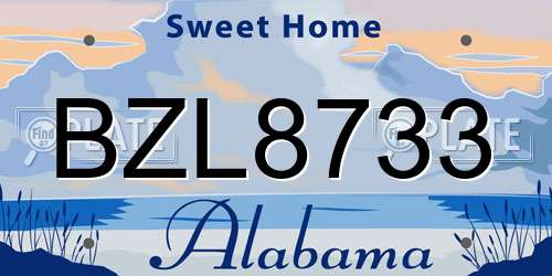 BZL8733 Alabama License Plate