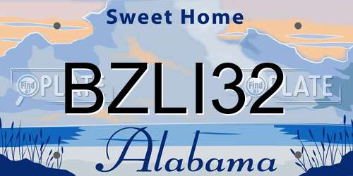 BZLI32 Alabama License Plate