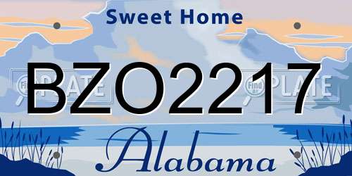 BZO2217 Alabama License Plate