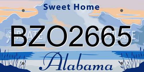 BZO2665 Alabama License Plate