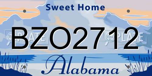 BZO2712 Alabama License Plate