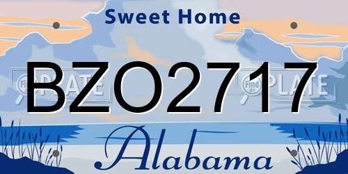 BZO2717 Alabama License Plate