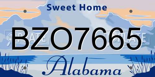 BZO7665 Alabama License Plate