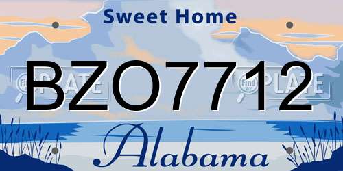 BZO7712 Alabama License Plate