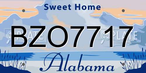 BZO7717 Alabama License Plate