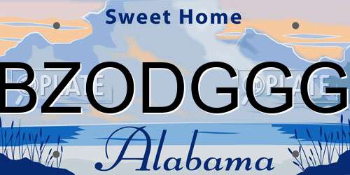 BZODGGG Alabama License Plate
