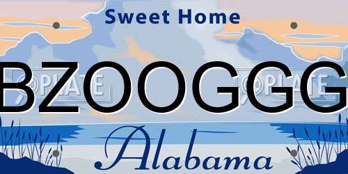 BZOOGGG Alabama License Plate