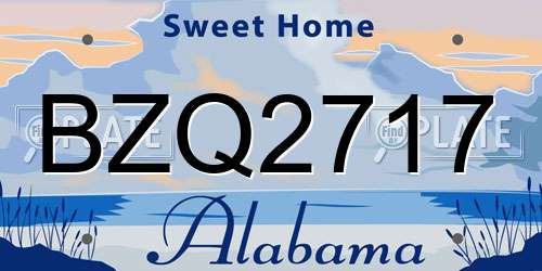 BZQ2717 Alabama License Plate