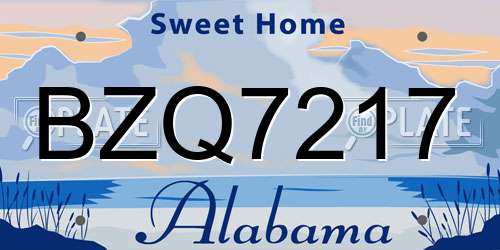 BZQ7217 Alabama License Plate