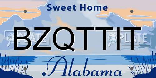 BZQTTIT Alabama License Plate