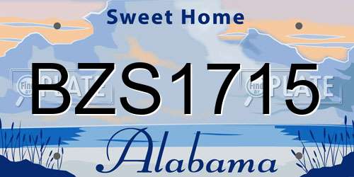 BZS1715 Alabama License Plate