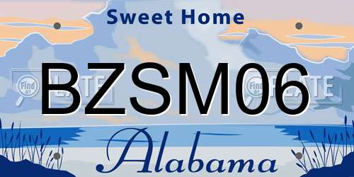 BZSM06 Alabama License Plate