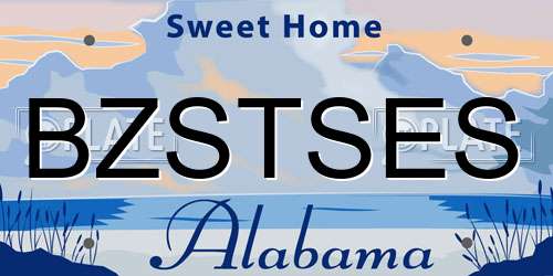 BZSTSES Alabama License Plate