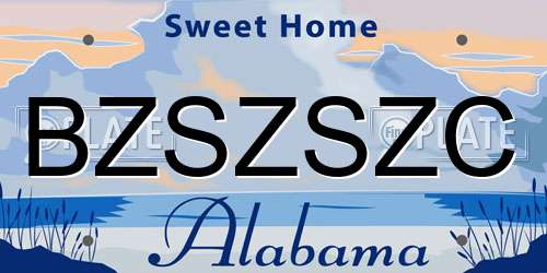 BZSZSZC Alabama License Plate