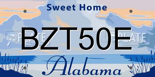 BZT50E Alabama License Plate