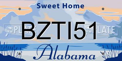 BZTI51 Alabama License Plate