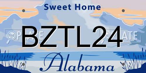 BZTL24 Alabama License Plate