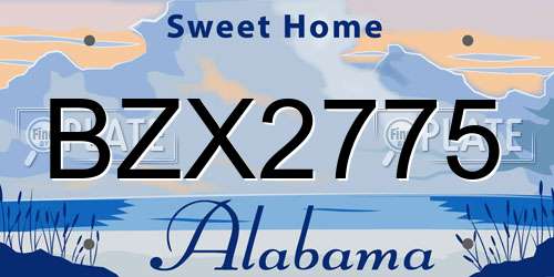 BZX2775 Alabama License Plate