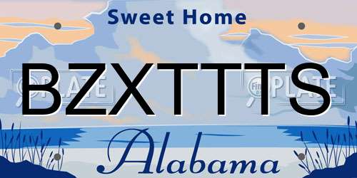 BZXTTTS Alabama License Plate