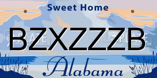 BZXZZZB Alabama License Plate
