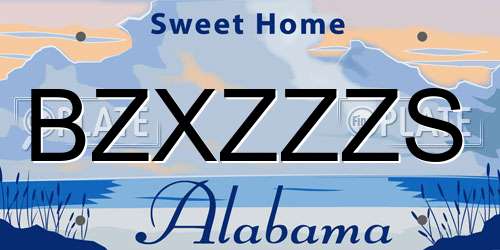 BZXZZZS Alabama License Plate