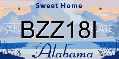 BZZ18I Alabama License Plate