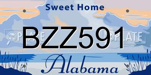 BZZ591 Alabama License Plate
