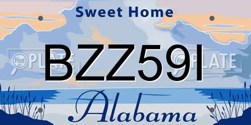 BZZ59I Alabama License Plate