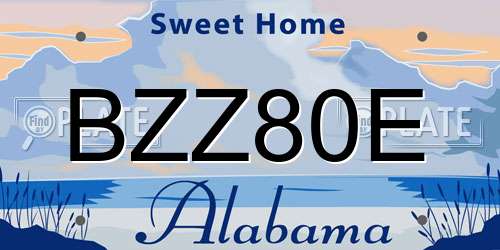 BZZ80E Alabama License Plate