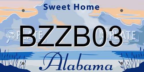 BZZB03 Alabama License Plate