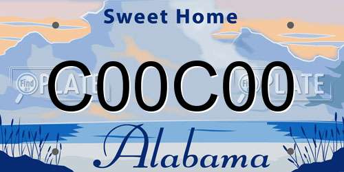 C00C00 Alabama License Plate