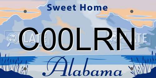 C00LRN Alabama License Plate