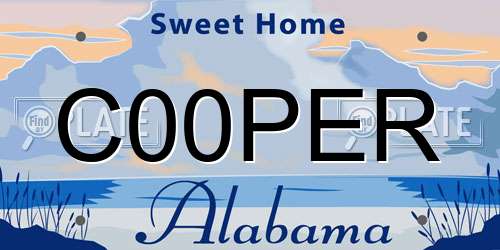 C00PER Alabama License Plate