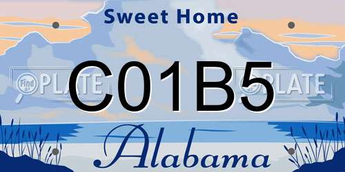 C01B5 Alabama License Plate