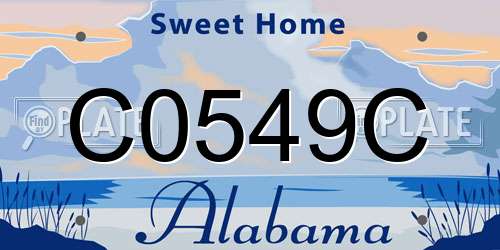 C0549C Alabama License Plate