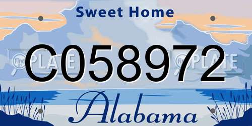 C058972 Alabama License Plate