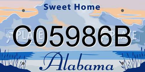 C05986B Alabama License Plate