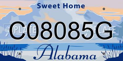 C08085G Alabama License Plate