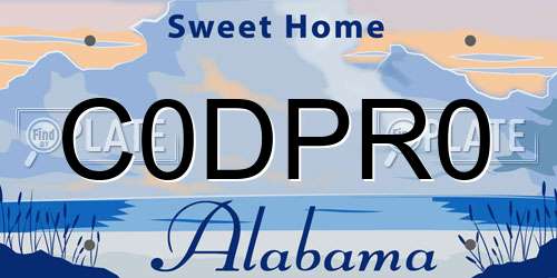 C0DPR0 Alabama License Plate