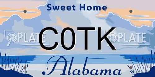 C0TK Alabama License Plate