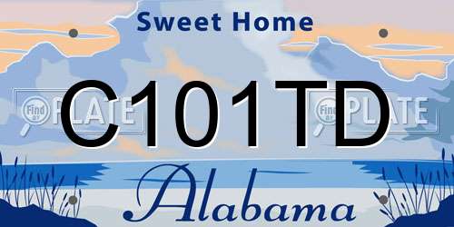 C101TD Alabama License Plate