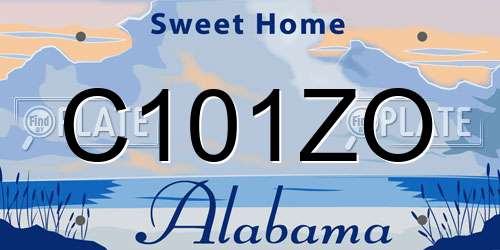 C101ZO Alabama License Plate