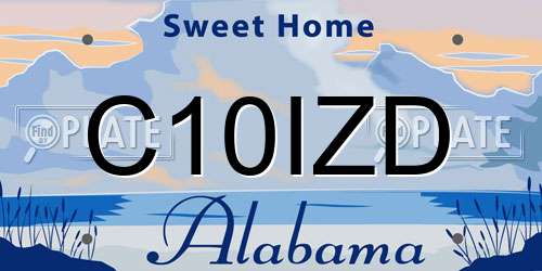 C10IZD Alabama License Plate