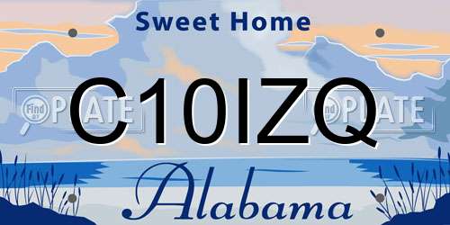 C10IZQ Alabama License Plate