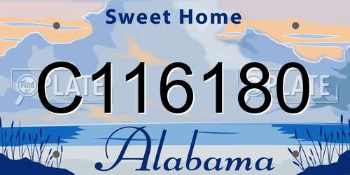 C116180 Alabama License Plate