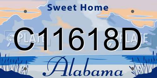C11618D Alabama License Plate