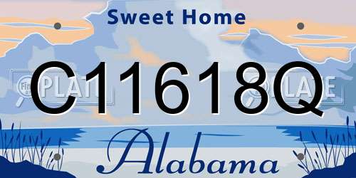 C11618Q Alabama License Plate