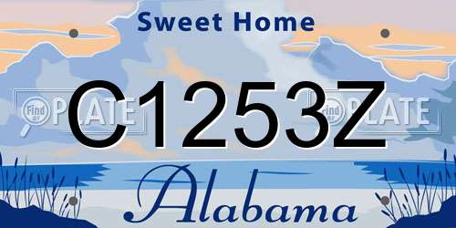 C1253Z Alabama License Plate