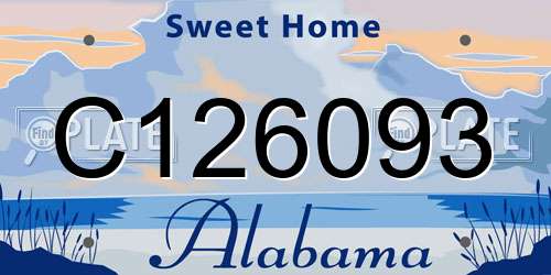 C126093 Alabama License Plate