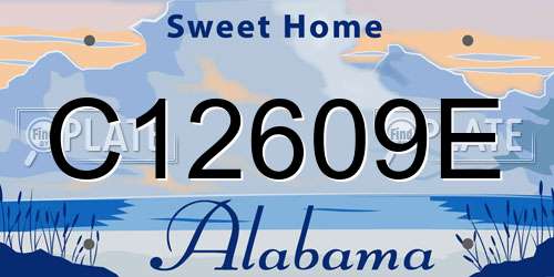 C12609E Alabama License Plate